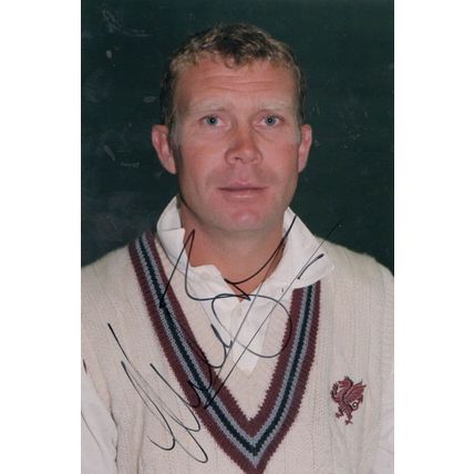 Mike Burns Warwickshire Cricketer Cricket Umpire Hand Signed Photo