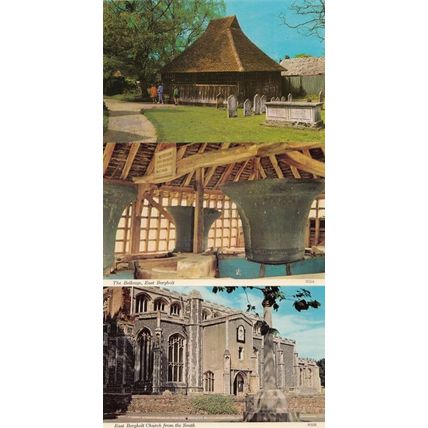 East Bergholt Church Bells Cage 3x Essex Postcard Bundle