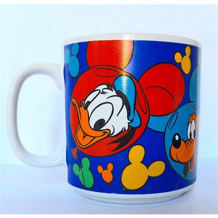 DISNEY COFFEE MUG - MICKEY and FRIENDS 9 x 11 x 8 cm diam - CLEAN - VERY GOOD