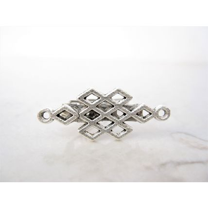 Small silver geometric design metal hair clip barrette for fine hair