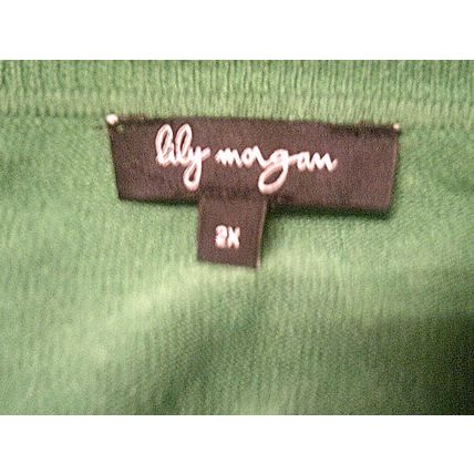 Lily Morgan long sleeve sweater green very soft 2XL