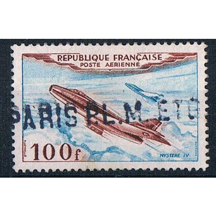 France 1954 SG1194 fr84 Dassault Mystere IVA 100f Used Stamp