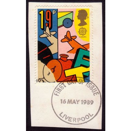 GB 1989 Toys Sc#1256 FDC on piece @BM254