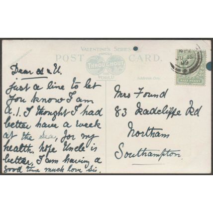 View from Parade, Penarth, Glamorgan, 1909 - Valentine's Postcard