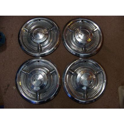1958 CHEVROLET BELAIR IMPALA NOMAD BISCAYNE DELRAY 14" HUBCAPS OEM (4) 58 CHEVY