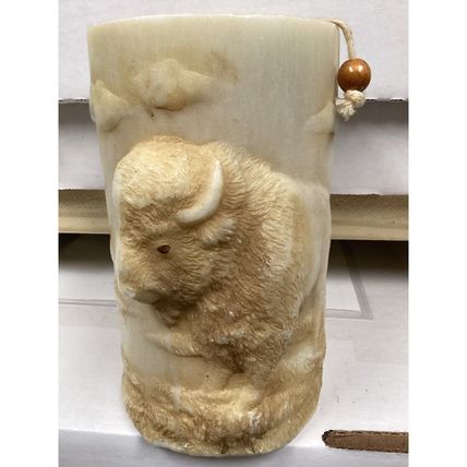 Bison Unscented 3-D Pillar Candle Brand New Amazing Detail