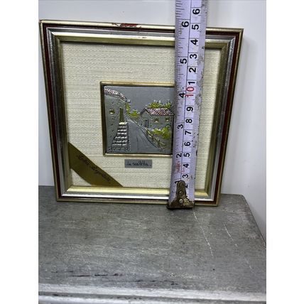 Landscape Lastra Argento 925 Silver Made in Italy Hand Painted Framed Engraved