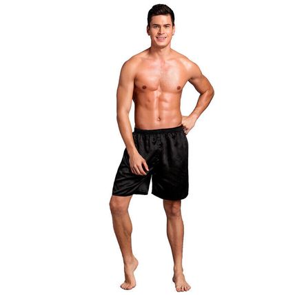 Men Satin Shorts Boxer Loose Fit Pajamas Trunks Sleepwear Underwear Pants