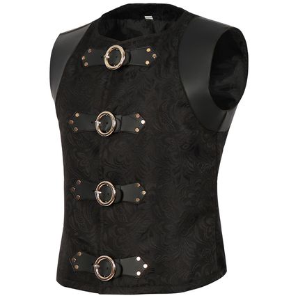 Waistcoat Mens Brocade Tailored Formal Gothic Steampunk Victorian Cosplay