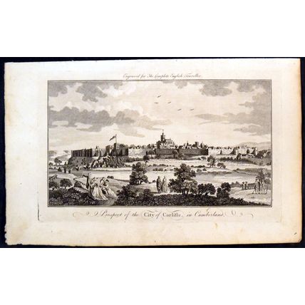 PROSPECT OF THE CITY OF CARLISLE, IN CUMBERLAND 1771 ANTIQUE ENGRAVING