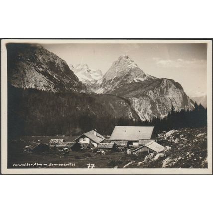 Ehrwalder Alm mit Sonnenspitze, Tirol, c.1930 - Somweber Foto-AK