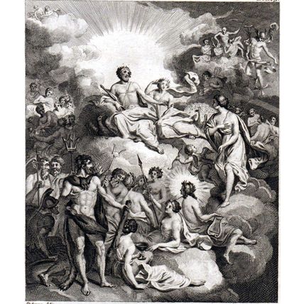 VENUS SUPPLICATING JUPITER TO WRECK TELEMACHUS 1793 John Barlow ENGRAVING