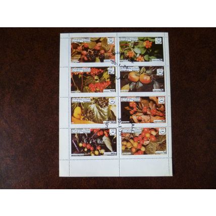1974 Eynhallow Scotland Wild Berries cancelled Sheetlet stamps Holy Island