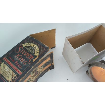 boxed the lucas silver king of the road 3/4" wick No.300 nickel plated holophote