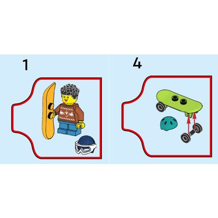 NEW Official Lego Holiday Snowboarder Minifigure & Skateboard Mini set