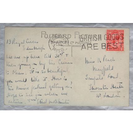 Edinburgh Castle And Art Galleries - Postally Used - Edinburgh 25th August 1925