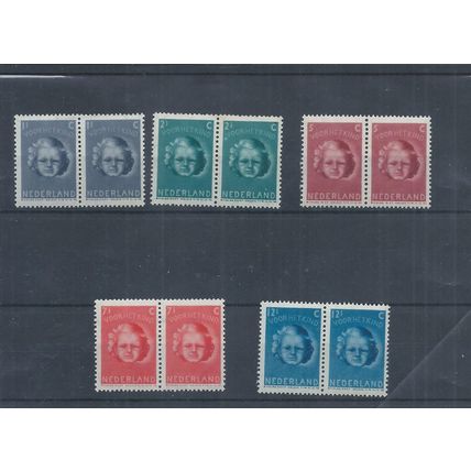 Netherlands stamps. 1945 Child Welfare pairs MNH SG 611 - 615 (AC332)