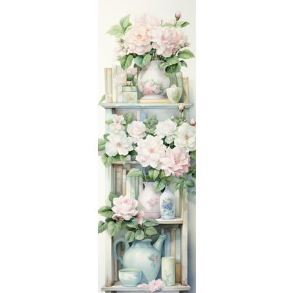 Shabby Chic Bookshelf Bookmarks Book Markers Gift For Reader (X4)