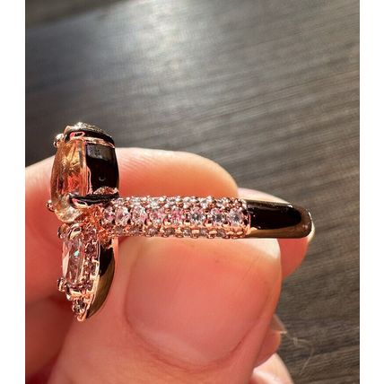 Ring Bomb Party Fashion Jewelry Duel North/South Teardrops Rhodium Pl Band Sz7