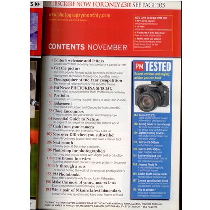 Photography Monthly November 2004, excellent condition