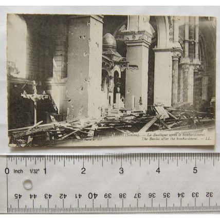 vintage postcard Albert, France The Basilic after the Bombardment