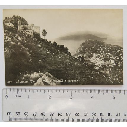 1943 postcard Chiesa Cetrella e Panorama, Anacapri, Italy