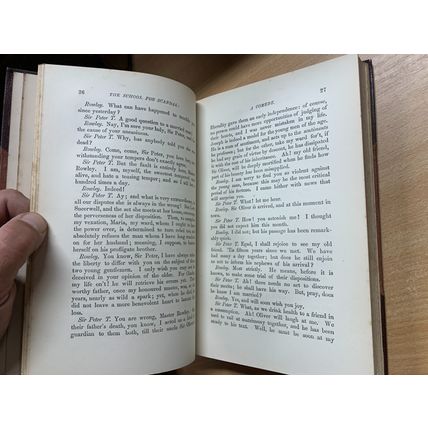 1873 THE WORKS OF RICHARD BRINSLEY SHERIDAN VOLS 1 & 2 ANTIQUE BOOKS (T8)