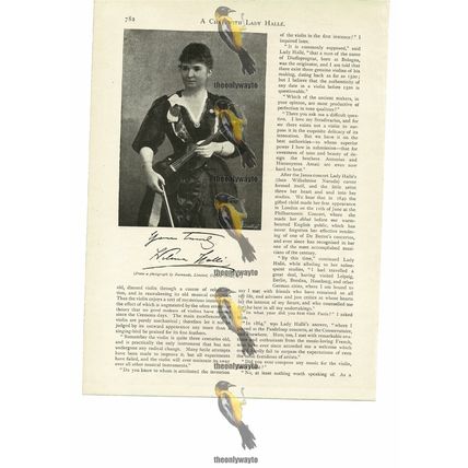 Lady Halle, Famous Musician, Book Illustration (Print), 1894