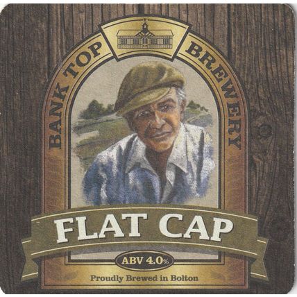 BEER MAT - BANK TOP BREWERY - FLAT CAP - (Cat No 025) - (2017)