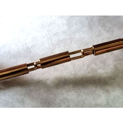 Vintage Gold Tone Brass Tube Style Expandable Spring Link Sleeve Armbands Garter