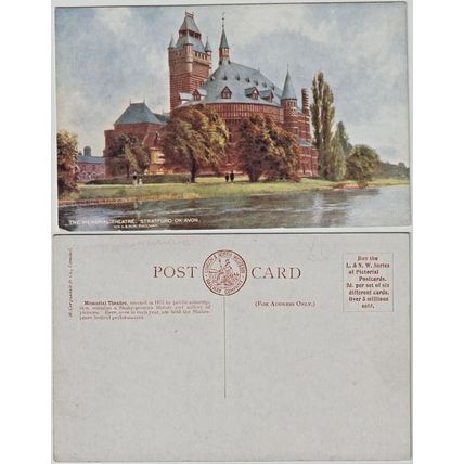 Stratford On Avon Memorial Theatre LNWR Postcard C1910