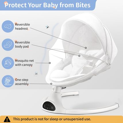 LAREX Baby Swing Infant Swing Electric Toddler Baby Rocker Portable for Newborn