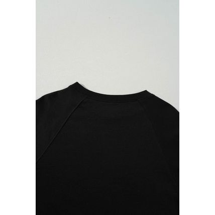 Black Rainbow Colorblock Striped Pullover Sweatshirt