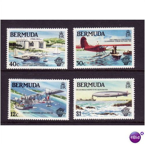 BERMUDA 1983 BICT MANNED FLIGHT SET 4 VALS U/M MINT