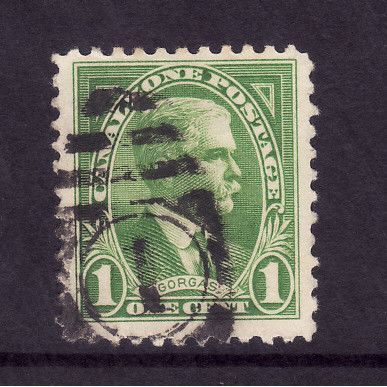 CANAL ZONE 1928 SG 107 1c GEN GORGAS GREEN FINE USED