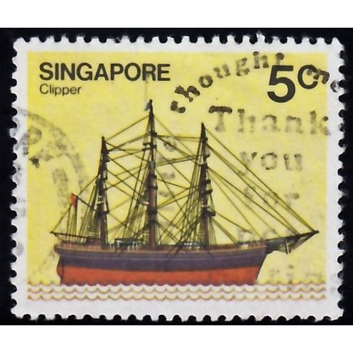 Singapore, 1980-84 5c Ships, SG 365 (Scott #337), used