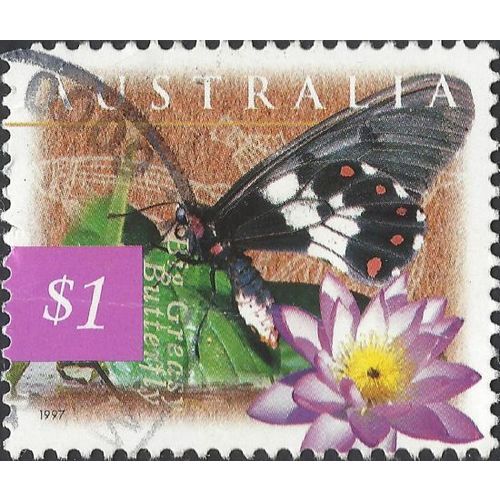 AUSTRALIA, FLOWER, Blue Waterlily and Big Greasy, violet 1997, $1, #4