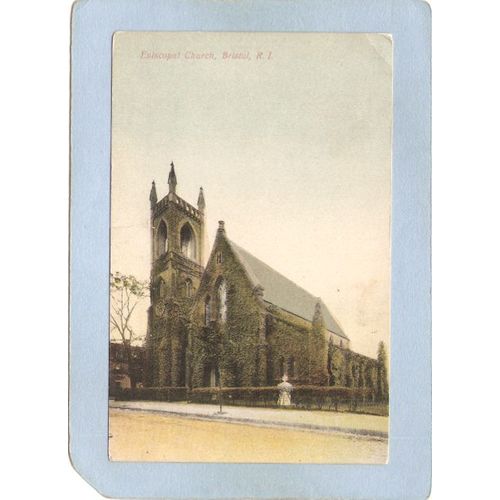 Rhode Island Bristol Episcopal Church Street Scene~180