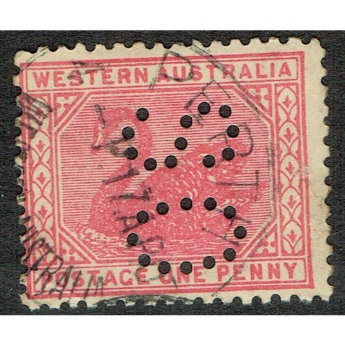 Western Australia 1905 1d Carmine Rose wmk Crown over A Perf OS SG139 FU