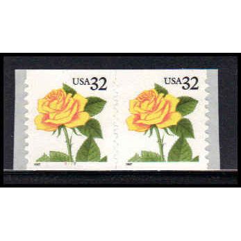 3054 32c Yellow Rose Very Fine MNH CNP Left 7777 PA1905