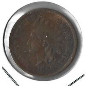 1865 US Indian Head Cent XF Grey Sheet $48.00
