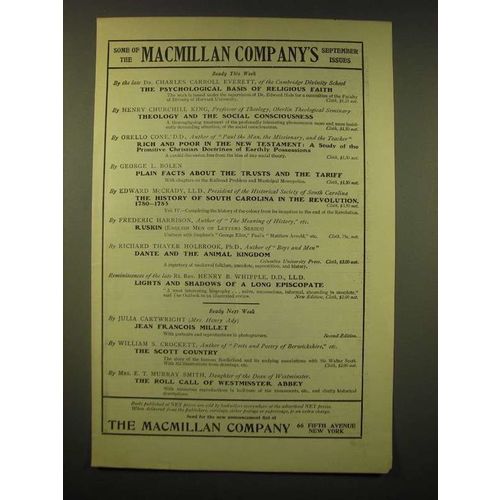 1902 The Macmillan Company Ad - Some of the Macmillan Company's September Issues