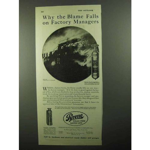 1920 Pyrene Fire Extinguisher Ad - Factory Managers