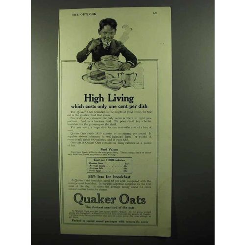 1920 Quaker Oats Ad - High Living
