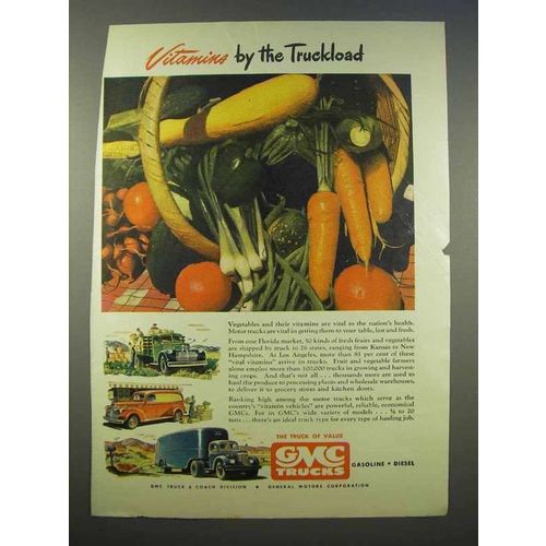 1946 GMC Truck Ad - Vitamins by the Truckload