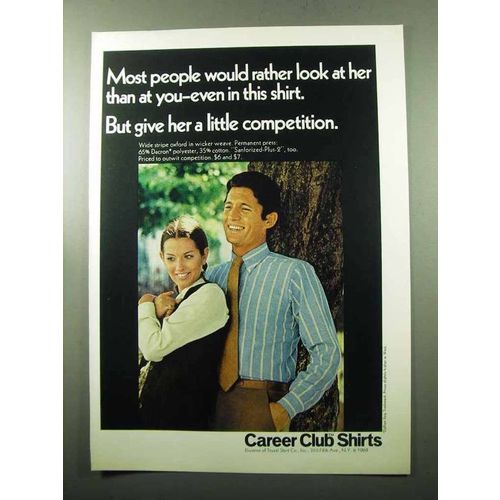 1969 Career Club Shirts Wide Stripe Oxford Ad