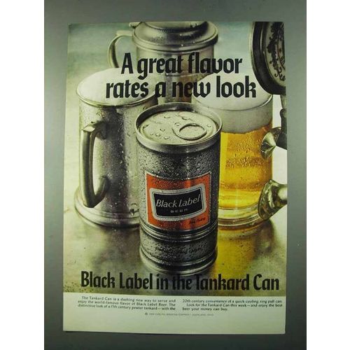 1969 Carling Black Label Beer Ad - Rates a New Look