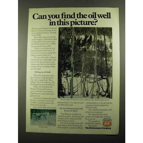 1976 Phillips 66 Petroleum Ad - Find the Oil Well