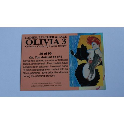 Olivia 3 Ladies, Leather & Lace Base trading card # 20 (A) 1994, Comic Images