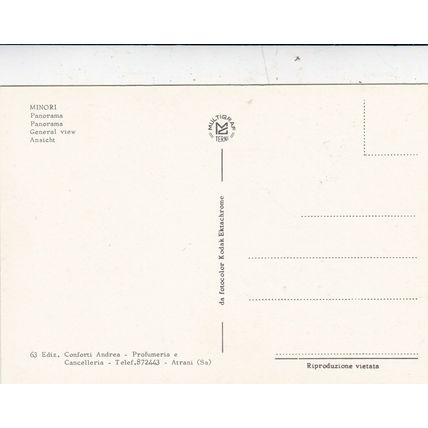Minori Italy Postcard unused VGC